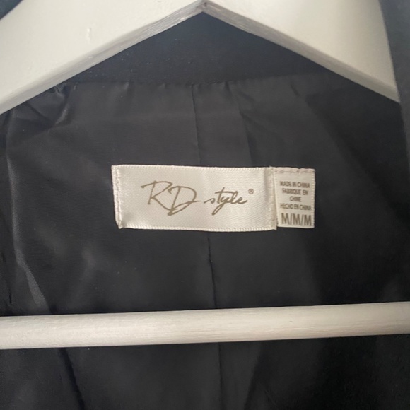 RD Style Black Double Breasted Blazer Size Medium - Picture 4 of 5
